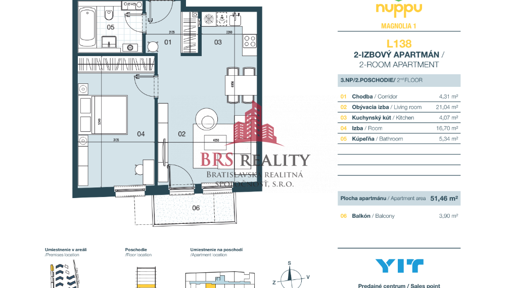 Predané -  Na predaj nový ešte neobývaný 2 izbový apartmán v projekte NUPPU